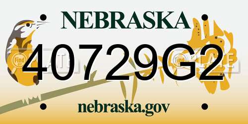 40729G2 Nebraska License Plate