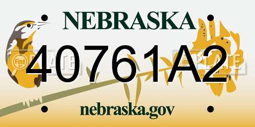 40761A2 Nebraska License Plate