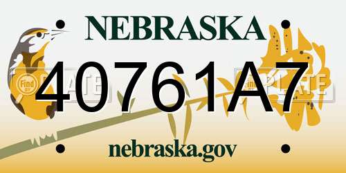 40761A7 Nebraska License Plate