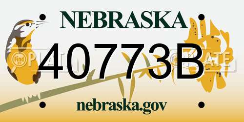 40773B Nebraska License Plate