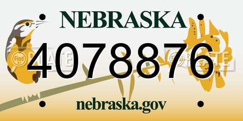 4078876 Nebraska License Plate
