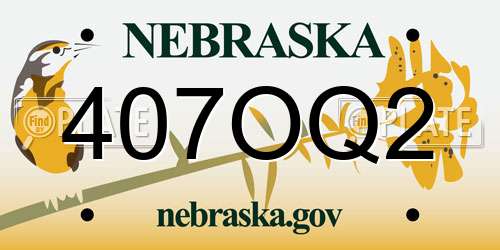 407OQ2 Nebraska License Plate