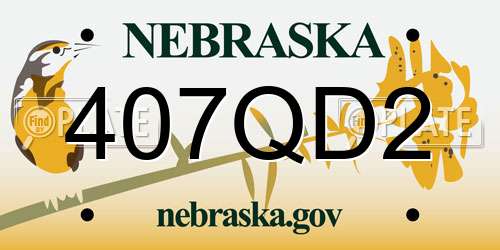 407QD2 Nebraska License Plate