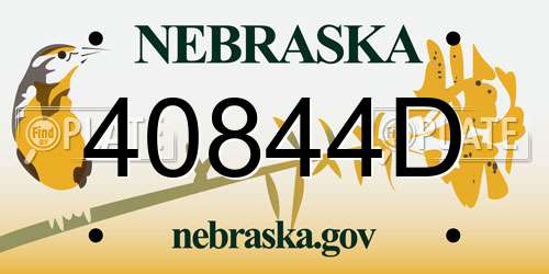 40844D Nebraska License Plate