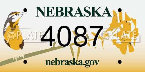 4087 Nebraska License Plate