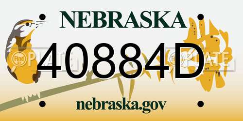 40884D Nebraska License Plate
