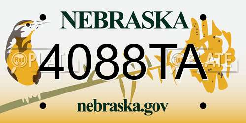 4088TA Nebraska License Plate