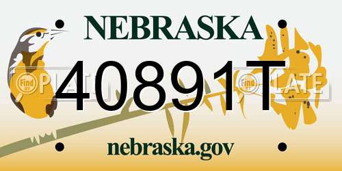 40891T Nebraska License Plate
