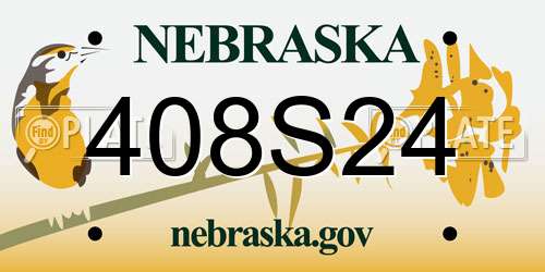 408S24 Nebraska License Plate