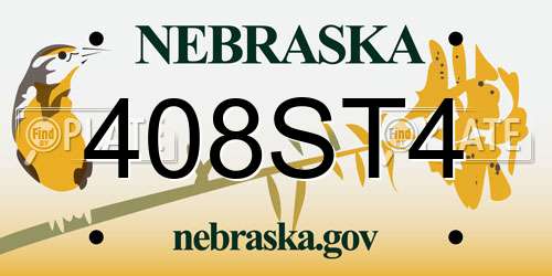 408ST4 Nebraska License Plate