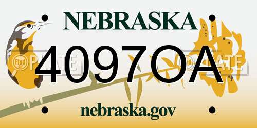 4097OA Nebraska License Plate