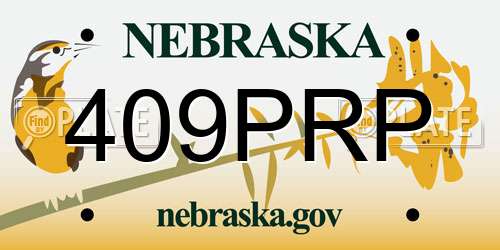 409PRP Nebraska License Plate