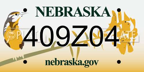 409Z04 Nebraska License Plate