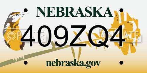 409ZQ4 Nebraska License Plate