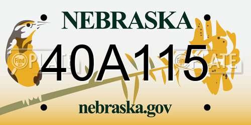 40A115 Nebraska License Plate