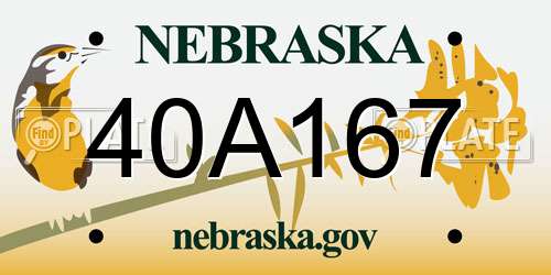 40A167 Nebraska License Plate