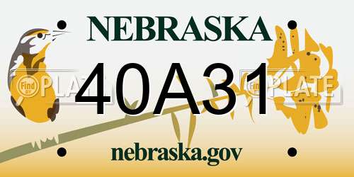 40A31 Nebraska License Plate