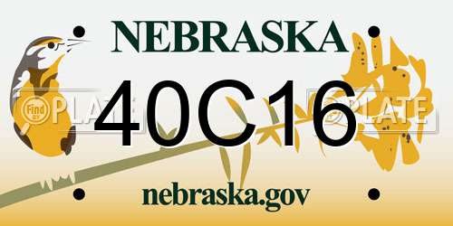 40C16 Nebraska License Plate