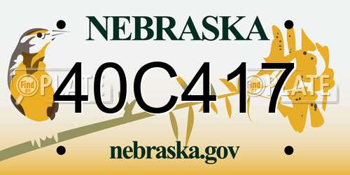 40C417 Nebraska License Plate
