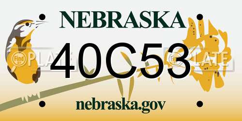 40C53 Nebraska License Plate