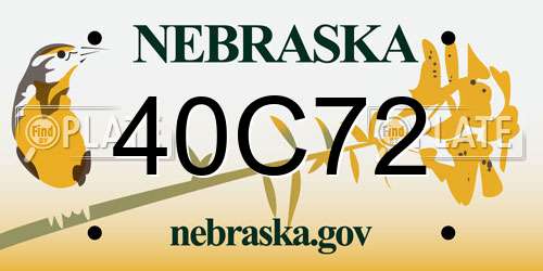 40C72 Nebraska License Plate