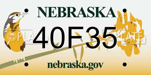 40F35 Nebraska License Plate