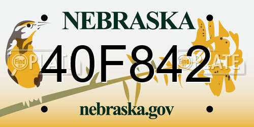 40F842 Nebraska License Plate
