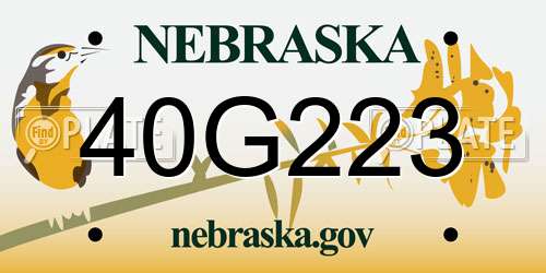 40G223 Nebraska License Plate