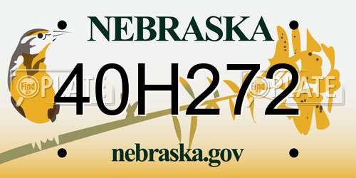 40H272 Nebraska License Plate