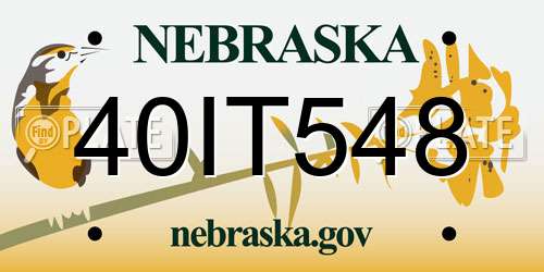 40IT548 Nebraska License Plate