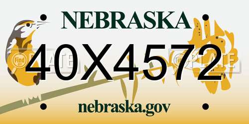 40X4572 Nebraska License Plate