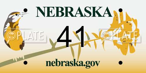 41 Nebraska License Plate