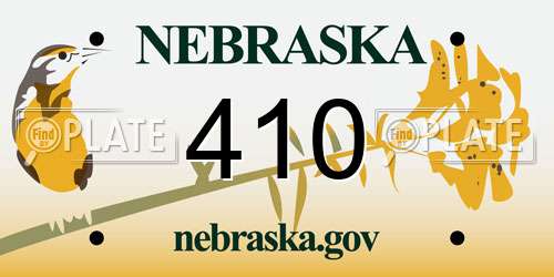 410 Nebraska License Plate
