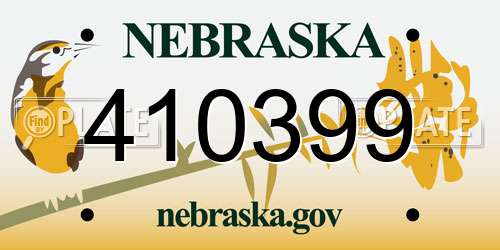 410399 Nebraska License Plate