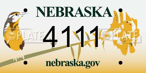 4111 Nebraska License Plate