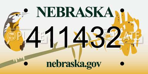 411432 Nebraska License Plate