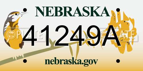 41249A Nebraska License Plate
