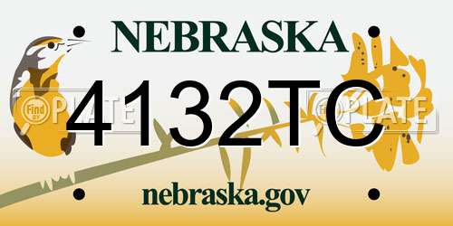 4132TC Nebraska License Plate