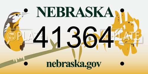 41364 Nebraska License Plate