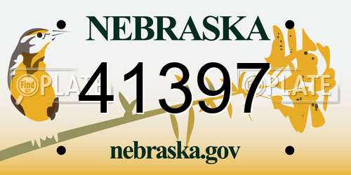 41397 Nebraska License Plate