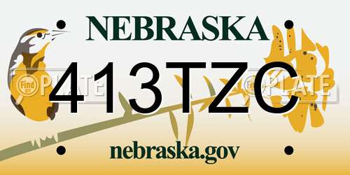413TZC Nebraska License Plate