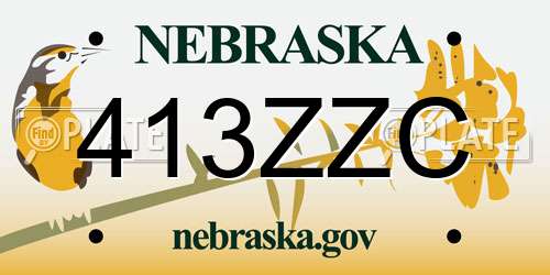 413ZZC Nebraska License Plate