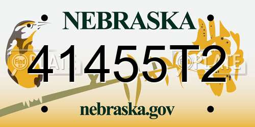 41455T2 Nebraska License Plate
