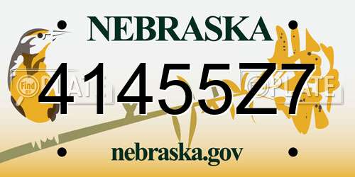 41455Z7 Nebraska License Plate
