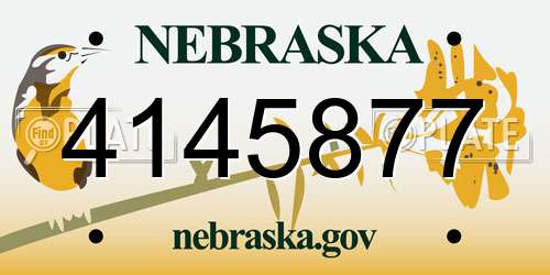 4145877 Nebraska License Plate