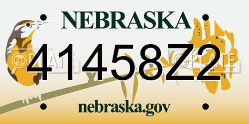 41458Z2 Nebraska License Plate