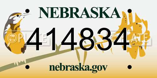 414834 Nebraska License Plate