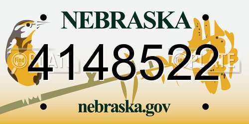 4148522 Nebraska License Plate