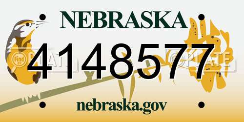 4148577 Nebraska License Plate