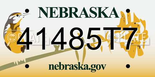 41485T7 Nebraska License Plate